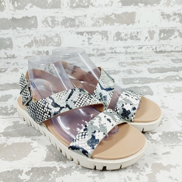 Circus by Sam Edelman Multi Nadine Snakeskin Print Strappy Open Toe Sandals M383 - Picture 4 of 11